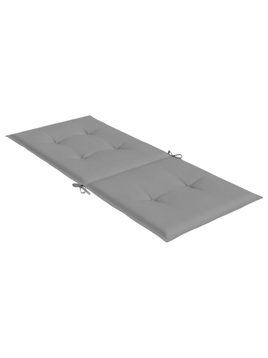 Podušky na židli vysoké opěradlo 2 ks šedé 120x50x3 cm textil