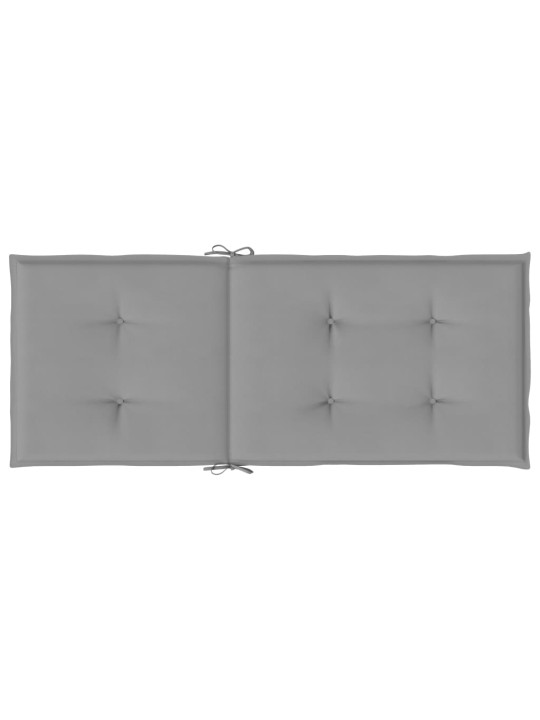 Podušky na židli vysoké opěradlo 2 ks šedé 120x50x3 cm textil