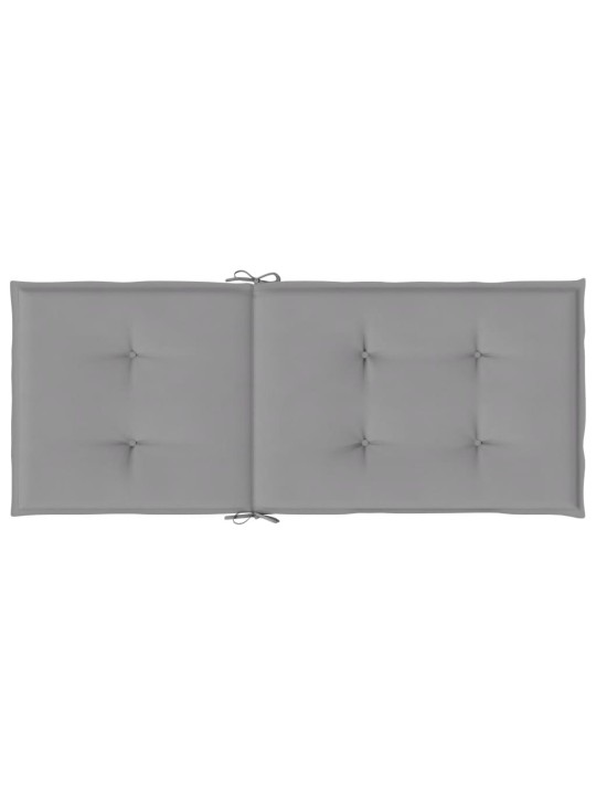 Podušky na židli vysoké opěradlo 4 ks šedé 120x50x3 cm textil