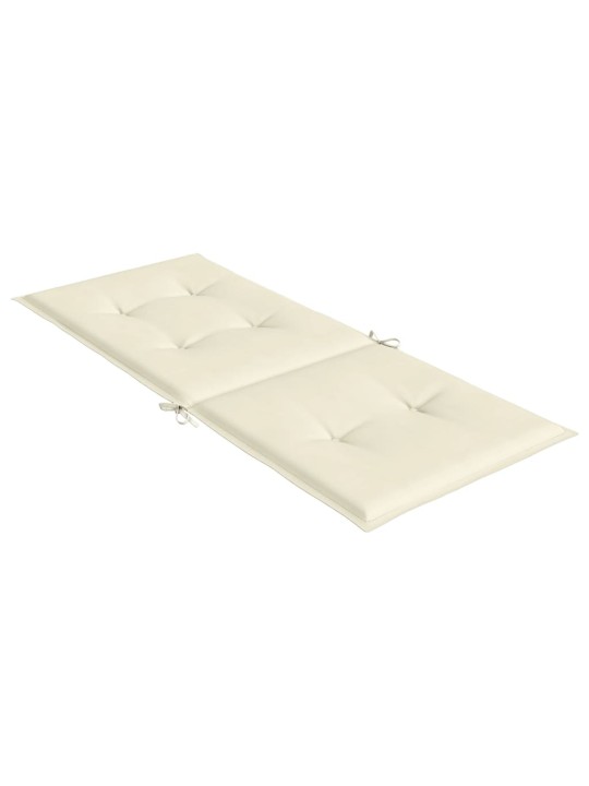 Podušky na židli vysoké opěradlo 2 ks krémové 120x50x3cm textil