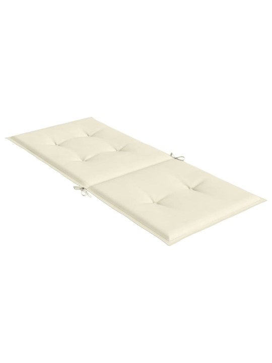 Podušky na židli vysoké opěradlo 4 ks krémové 120x50x3cm textil