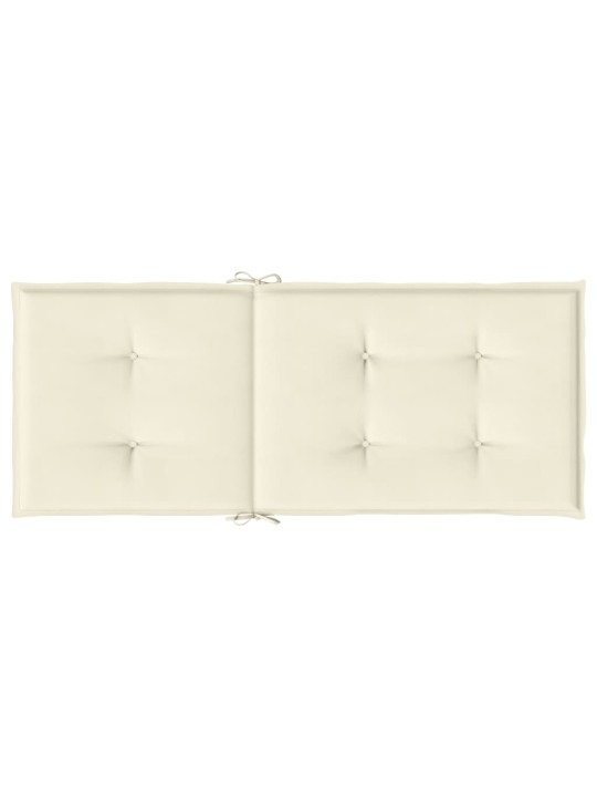 Podušky na židli vysoké opěradlo 4 ks krémové 120x50x3cm textil