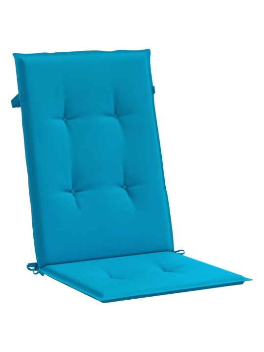 Podušky na židli vysoké opěradlo 2 ks modré 120x50x3 cm textil