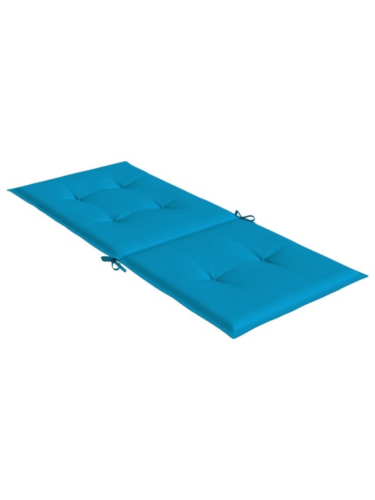 Podušky na židli vysoké opěradlo 2 ks modré 120x50x3 cm textil