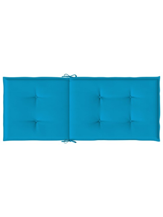Podušky na židli vysoké opěradlo 2 ks modré 120x50x3 cm textil