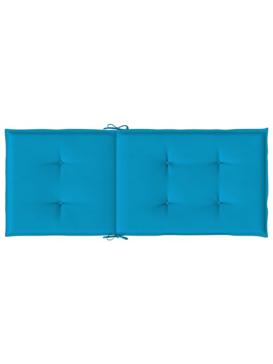 Podušky na židli vysoké opěradlo 4 ks modré 120x50x3 cm textil