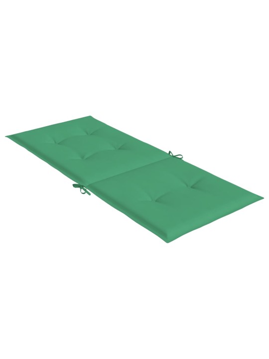 Podušky na židli vysoké opěradlo 2 ks zelené 120x50x3 cm textil