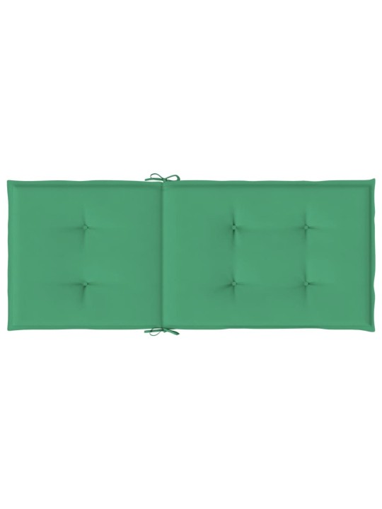 Podušky na židli vysoké opěradlo 2 ks zelené 120x50x3 cm textil