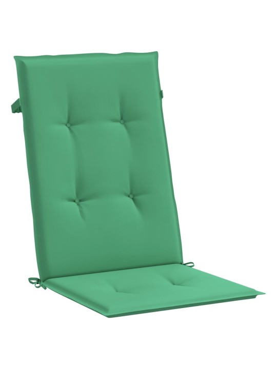 Podušky na židli vysoké opěradlo 4 ks zelené 120x50x3 cm textil