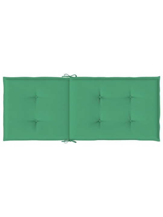 Podušky na židli vysoké opěradlo 4 ks zelené 120x50x3 cm textil