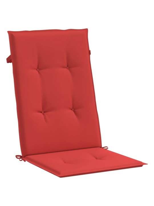 Podušky na židli vysoké opěradlo 2 ks červené 120x50x3cm textil
