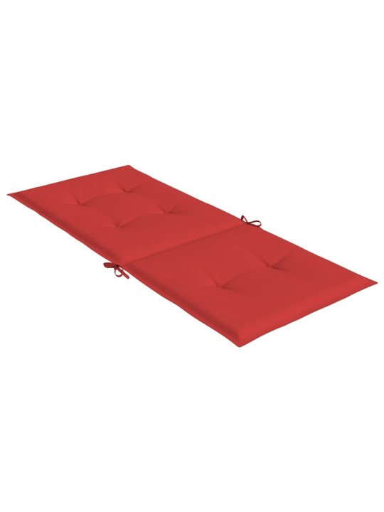Podušky na židli vysoké opěradlo 4 ks červené 120x50x3cm textil