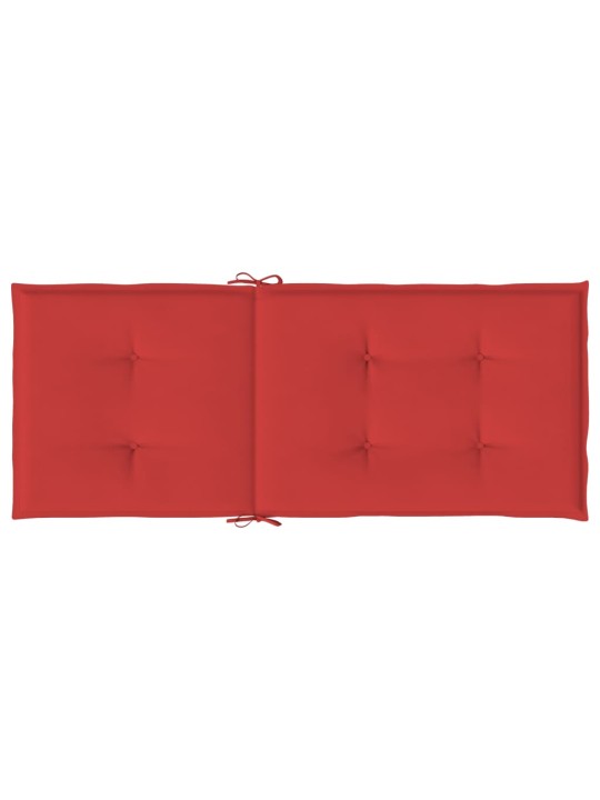 Podušky na židli vysoké opěradlo 4 ks červené 120x50x3cm textil