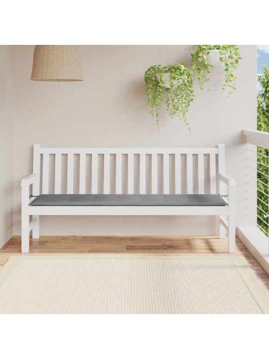 Poduška na zahradní lavici šedá 180 x 50 x 3 cm oxfordská látka