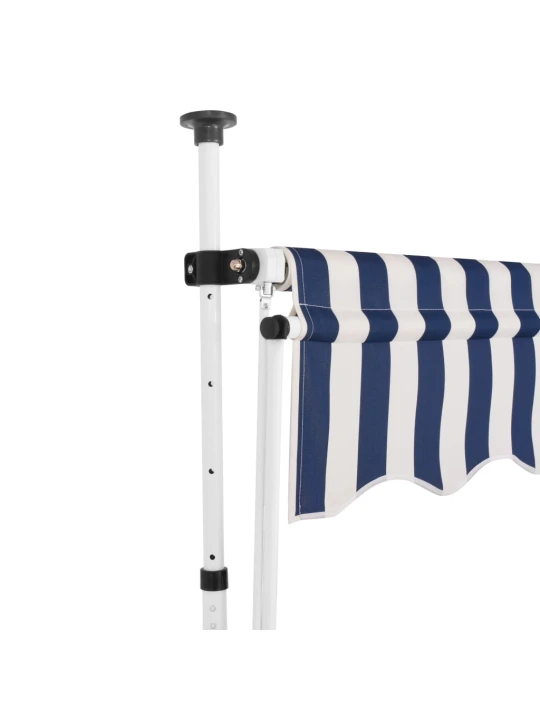 Ručně zatahovací markýza 250 cm modro-bílé pruhy