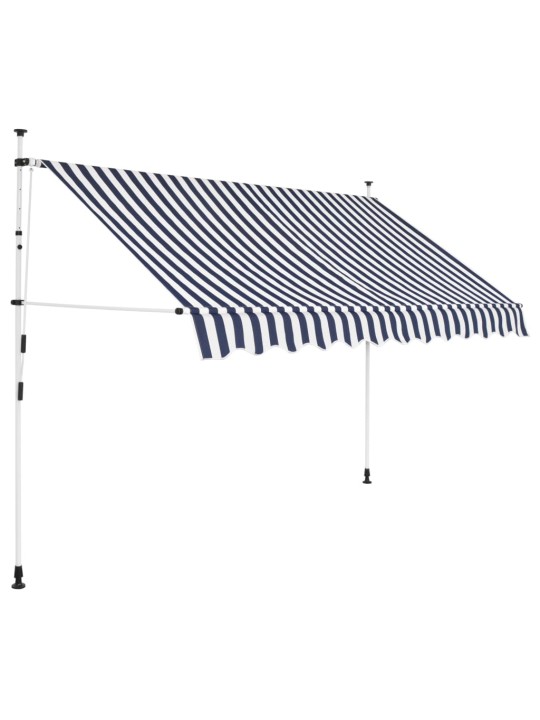 Ručně zatahovací markýza 300 cm modro-bílé pruhy
