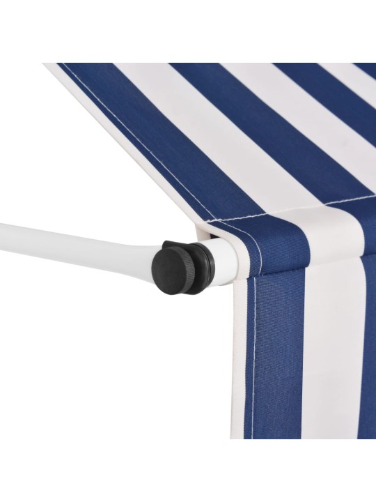 Ručně zatahovací markýza 300 cm modro-bílé pruhy