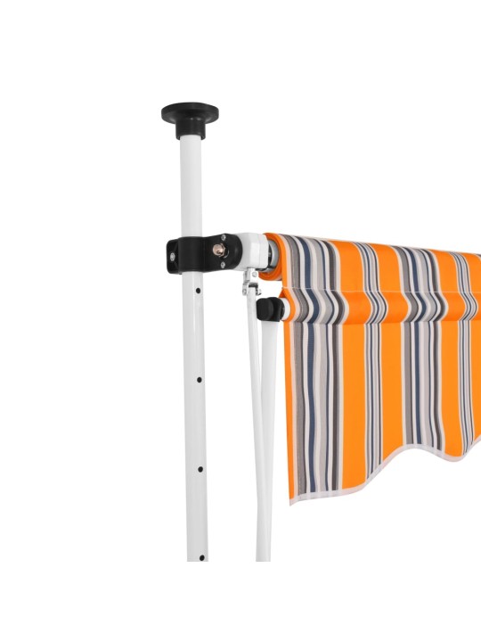 Ručně zatahovací markýza 150 cm žluto-modré pruhy