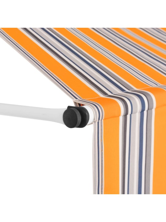 Ručně zatahovací markýza 150 cm žluto-modré pruhy