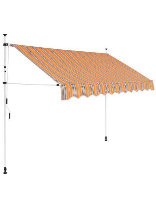 Ručně zatahovací markýza 250 cm žluto-modré pruhy