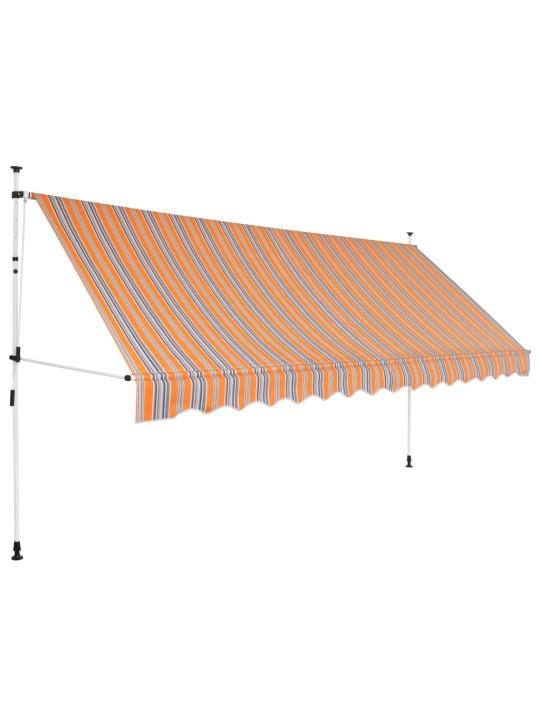 Ručně zatahovací markýza 350 cm žluto-modré pruhy