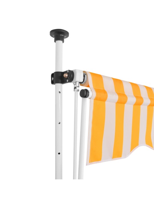Ručně zatahovací markýza 250 cm oranžovo-bílé pruhy