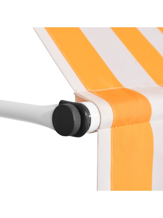 Ručně zatahovací markýza 400 cm oranžovo-bílé pruhy