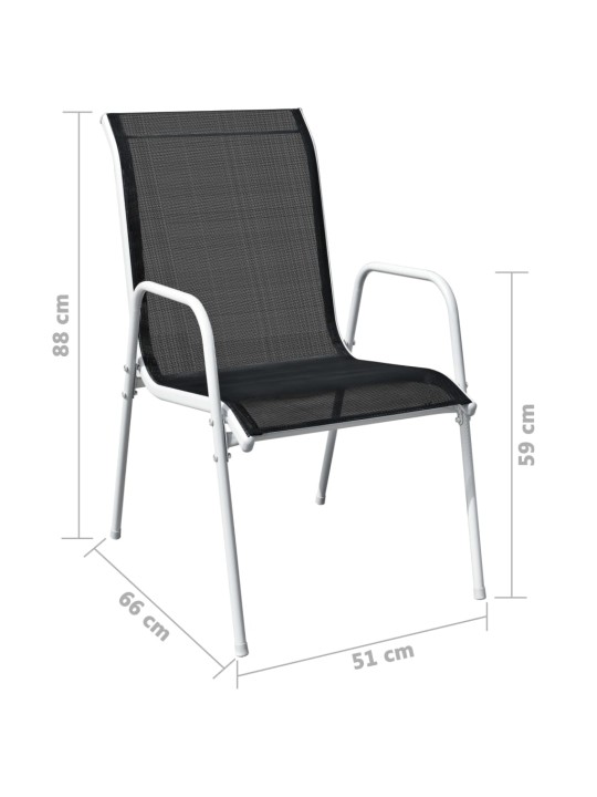 3dílný bistro set ocelový černý