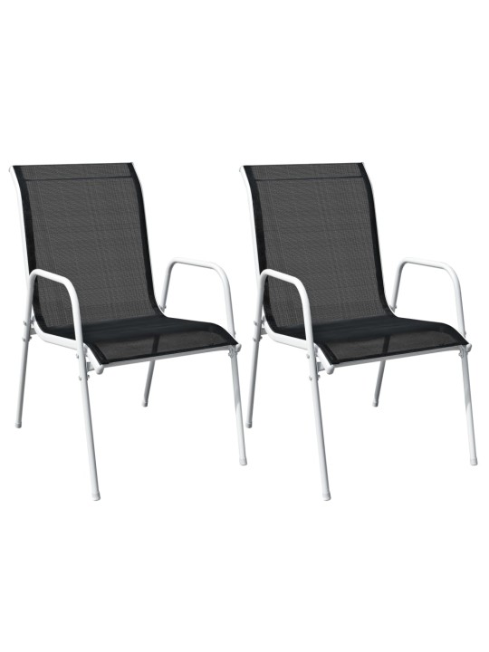 3dílný bistro set ocelový černý