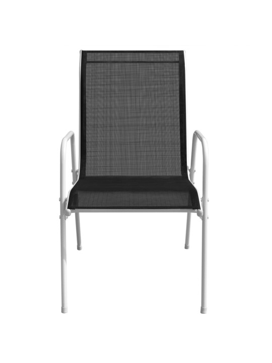 3dílný bistro set ocelový černý