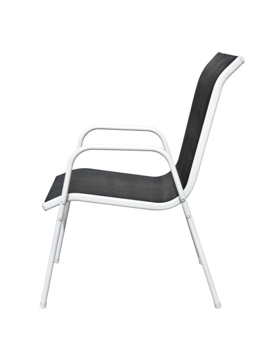 3dílný bistro set ocelový černý