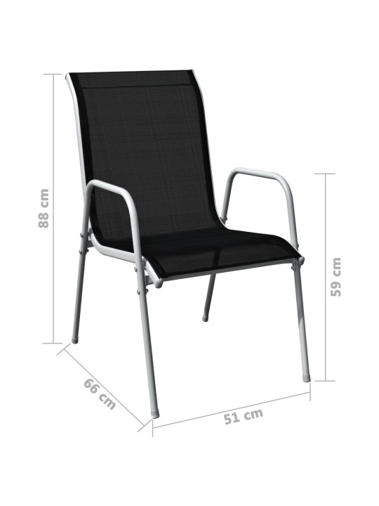 5dílný zahradní jídelní set ocelový černý