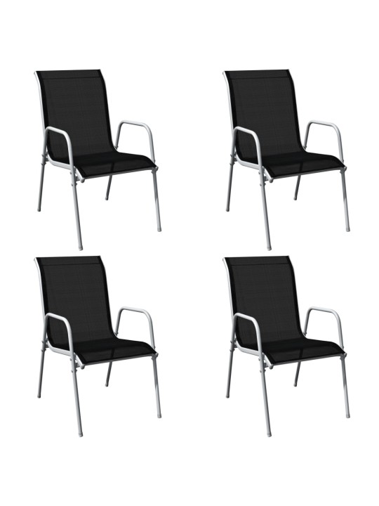 5dílný zahradní jídelní set ocelový černý