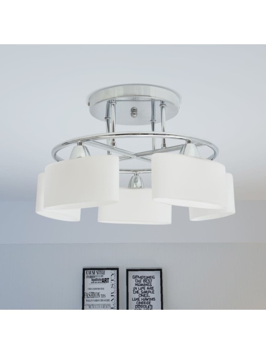 Stropní svítidlo s eliptickými stínidly na 5 žárovek E14 200 W