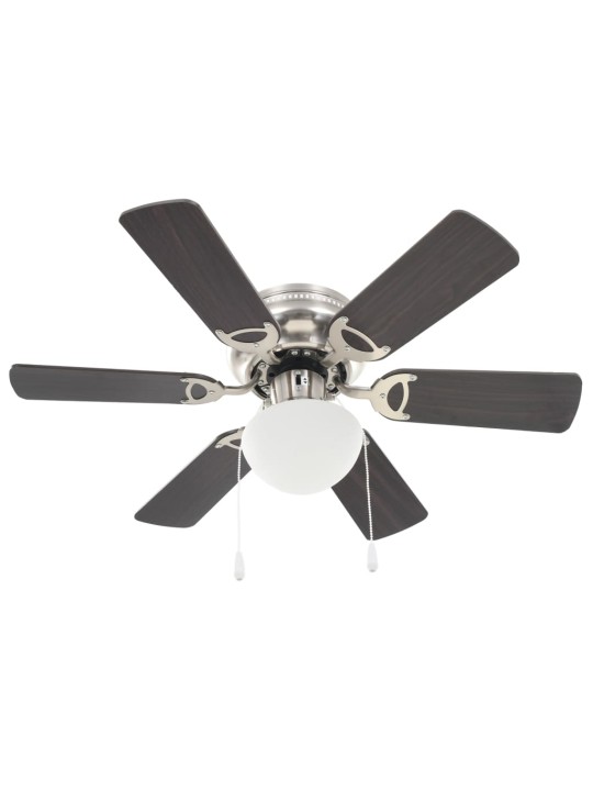 Ozdobný stropní ventilátor se světlem 82 cm tmavě hnědý