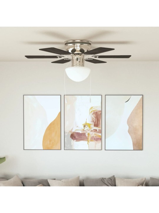 Ozdobný stropní ventilátor se světlem 82 cm tmavě hnědý
