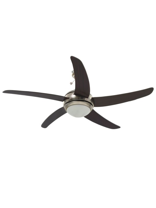 Ozdobný stropní ventilátor se světlem 128 cm hnědý