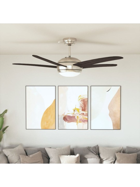 Ozdobný stropní ventilátor se světlem 128 cm hnědý