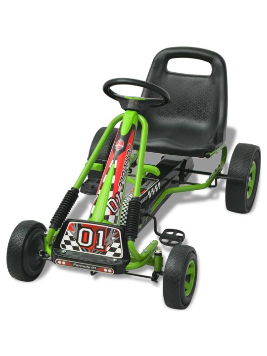 Šlapací motokára s nastavitelným sedátkem zelená