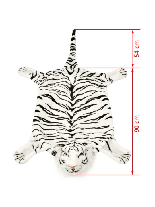 Plyšový koberec tygr 144 cm bílý