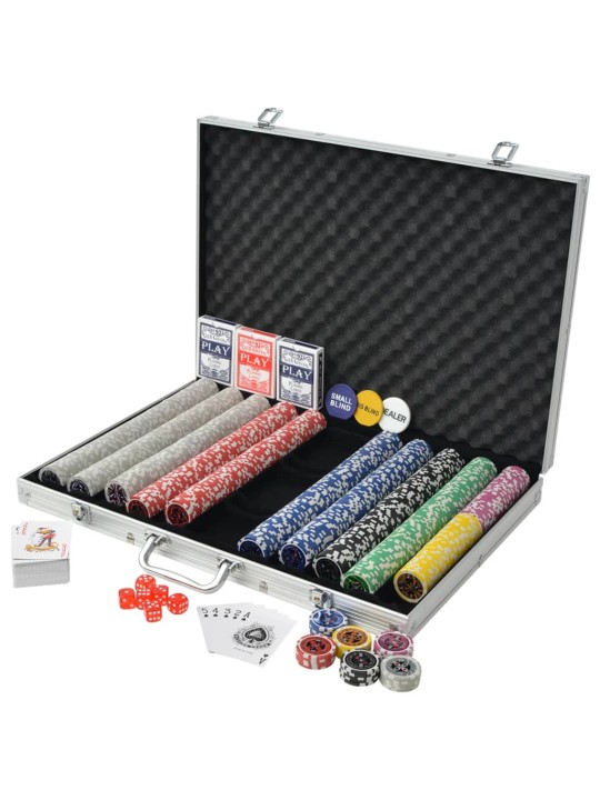 Poker set s 1000 laserovými žetony hliník