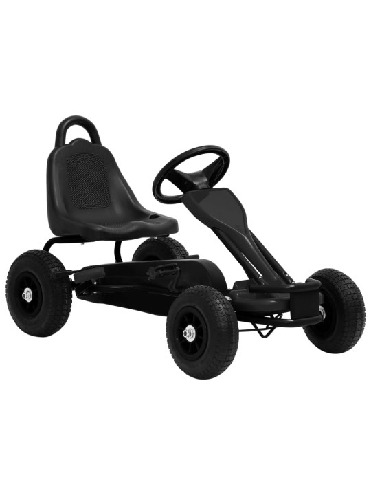 Šlapací motokára s pneumatikami černá