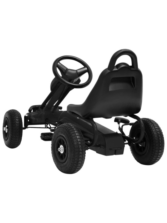 Šlapací motokára s pneumatikami černá