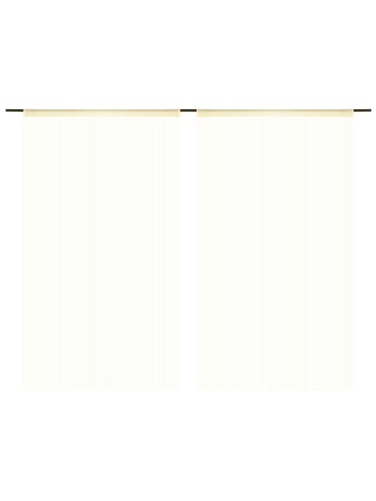 Provázkové záclony, 2 ks, 100x250 cm, krémová