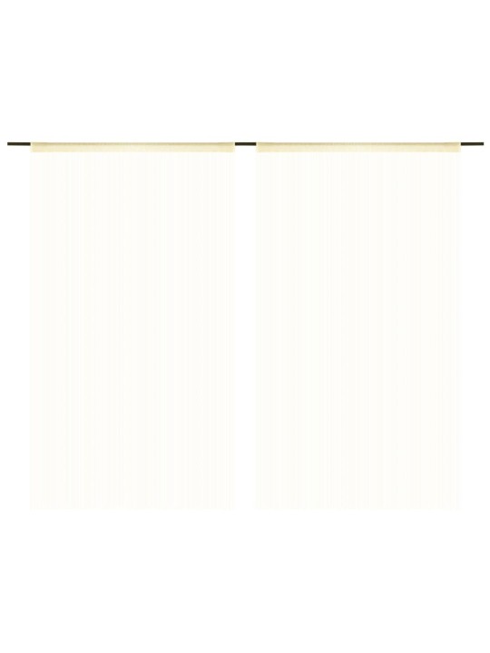 Provázkové záclony 2 ks 140 x 250 cm krémové