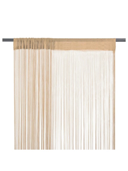 Provázkové záclony, 2 ks, 140x250 cm, béžová