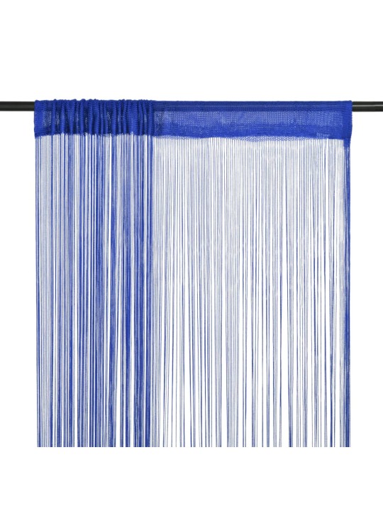 Provázkové záclony, 2 ks, 100x250 cm, modrá