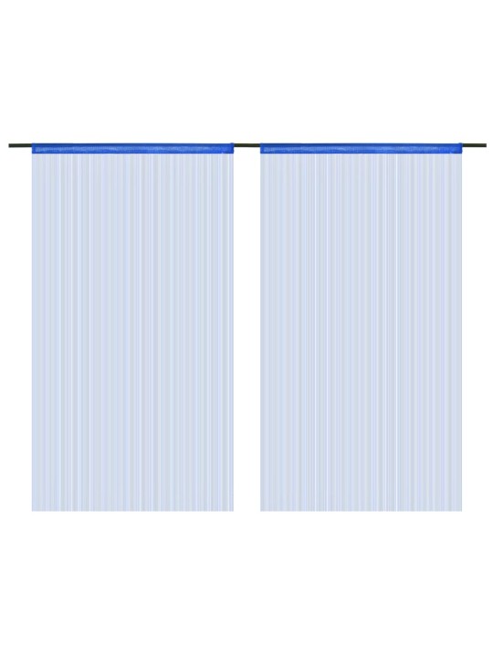 Provázkové záclony, 2 ks, 100x250 cm, modrá