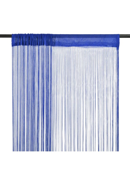 Provázkové záclony, 2 ks, 140x250 cm, modrá