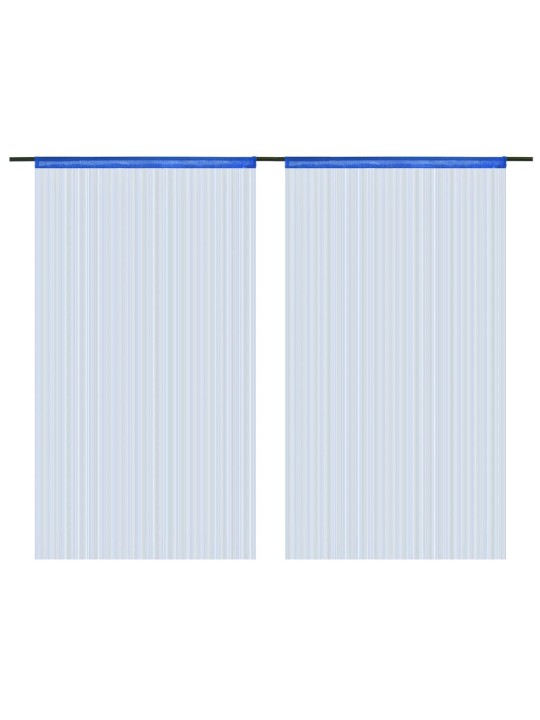 Provázkové záclony, 2 ks, 140x250 cm, modrá